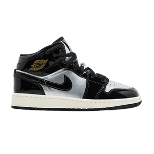 Air Jordan 1 Mid SE GS 'Black Metallic Silver'