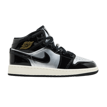 Air Jordan 1 Mid SE GS 'Black Metallic Silver'