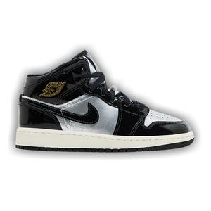 Air Jordan 1 Mid SE GS 'Black Metallic Silver'