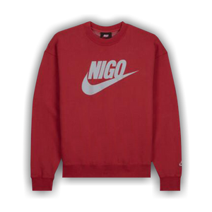 Nike x Nigo NRG Fleece Crew Sweatshirt 'Red'