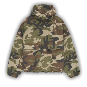 Fear of God Essentials Military Nylon Hooded Anorak 'Woodland Camo'
