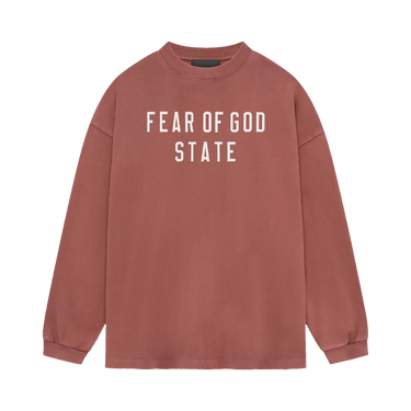 Fear of God Essentials Heavy Long-Sleeve Tee 'Crimson'