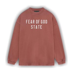 Fear of God Essentials Heavy Long-Sleeve Tee 'Crimson'