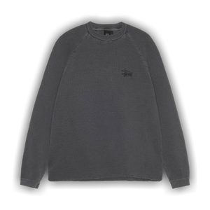 Stussy Raglan Thermal Long-Sleeve Crew 'Washed Black'