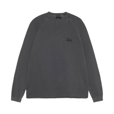Stussy Raglan Thermal Long-Sleeve Crew 'Washed Black'