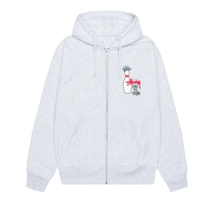 Stussy Kingpin Zip Hoodie 'Ash Heather'