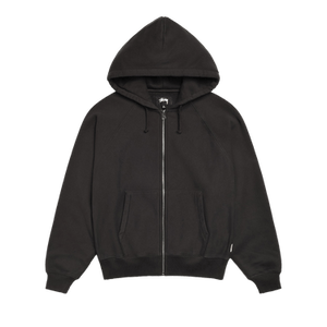 Stussy Raglan Zip Hoodie 'Washed Black'