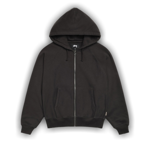 Stussy Raglan Zip Hoodie 'Washed Black'