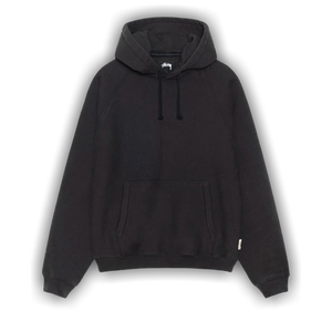 Stussy Fleece Raglan Hoodie 'Washed Black'