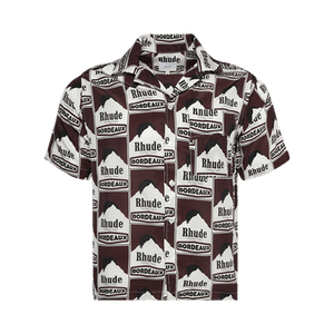 Rhude Moonlight Bordeaux Silk Shirt 'Maroon/Off White'