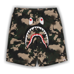 BAPE Map Camo Regular Fit Shark Sweatshorts 'Green'