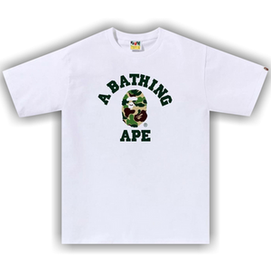 BAPE ABC Camo College Tee 'White/Green'