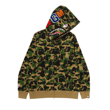 BAPE ABC Camo Crystal Stone Shark Full Zip Hoodie 'Green'