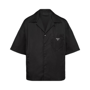 Prada Re-Nylon Short-Sleeve Cropped Bowling Shirt 'Black'