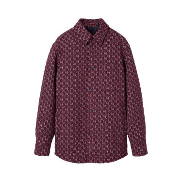 Gucci Bouclé Wool Jacquard Shirt 'Burgundy/Blue'
