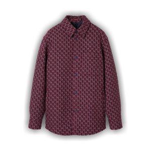 Gucci Bouclé Wool Jacquard Shirt 'Burgundy/Blue'