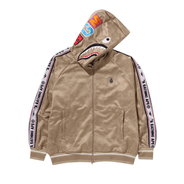 BAPE Solid Camo Relaxed Fit Shark Full Zip Hoodie 'Beige'