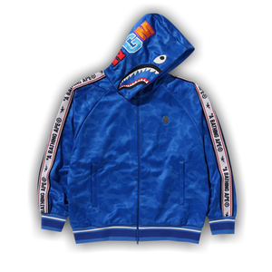 BAPE Solid Camo Relaxed Fit Shark Full Zip Hoodie 'Blue'