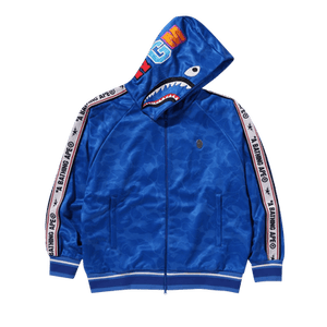 BAPE Solid Camo Relaxed Fit Shark Full Zip Hoodie 'Blue'