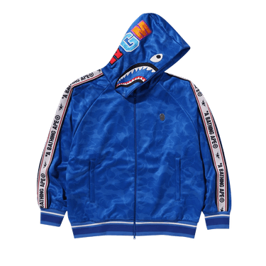 BAPE Solid Camo Relaxed Fit Shark Full Zip Hoodie 'Blue'