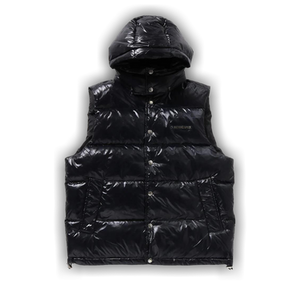 BAPE Line Camo Debossed Nylon Down Vest 'Black'