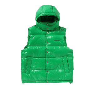 BAPE Line Camo Debossed Nylon Down Vest 'Green'