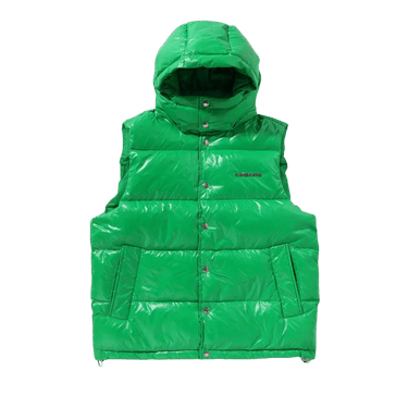 BAPE Line Camo Debossed Nylon Down Vest 'Green'