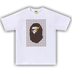 BAPE Sta Houndstooth Ape Head Tee 'White/Brown'