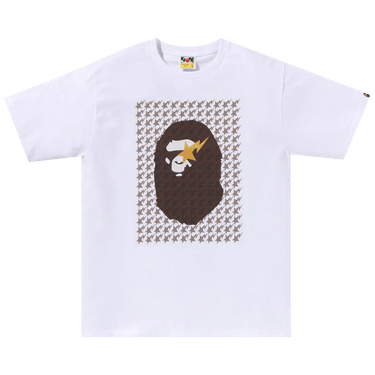BAPE Sta Houndstooth Ape Head Tee 'White/Brown'