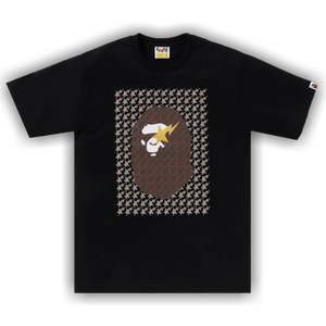 BAPE Sta Houndstooth Ape Head Tee 'Black/Brown'