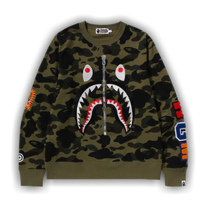 BAPE 1st Camo Shark Crewneck 'Green'