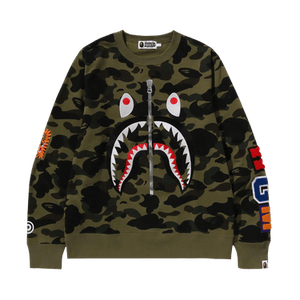 BAPE 1st Camo Shark Crewneck 'Green'