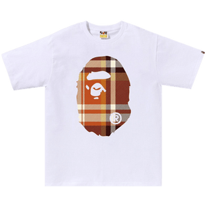 BAPE Check Big Ape Head Tee 'White'