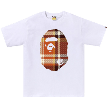 BAPE Check Big Ape Head Tee 'White'