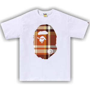 BAPE Check Big Ape Head Tee 'White'