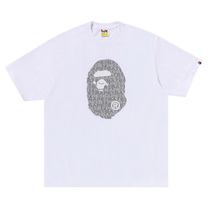 BAPE Lux Sport Pattern Ape Head Relaxed Fit Tee 'White'