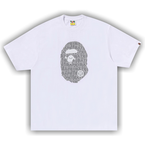BAPE Lux Sport Pattern Ape Head Relaxed Fit Tee 'White'