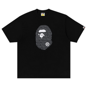 BAPE Lux Sport Pattern Ape Head Relaxed Fit Tee 'Black'