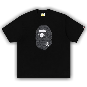 BAPE Lux Sport Pattern Ape Head Relaxed Fit Tee 'Black'