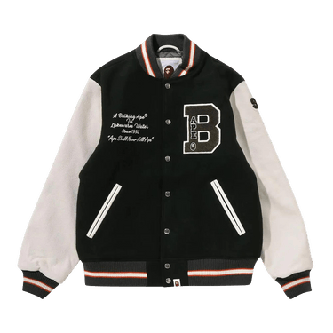 BAPE Embroidery Varsity Jacket 'Green'