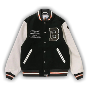 BAPE Embroidery Varsity Jacket 'Green'