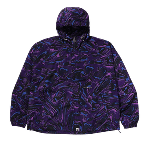 BAPE Marbling Camo Bathing Ape Logo Nylon Hooded Jacket 'Purple'