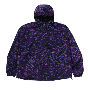 BAPE Marbling Camo Bathing Ape Logo Nylon Hooded Jacket 'Purple'