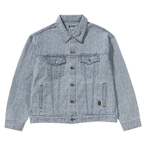 BAPE Lux Sport Pattern Jacquard Denim Trucker Jacket 'Light Indigo'