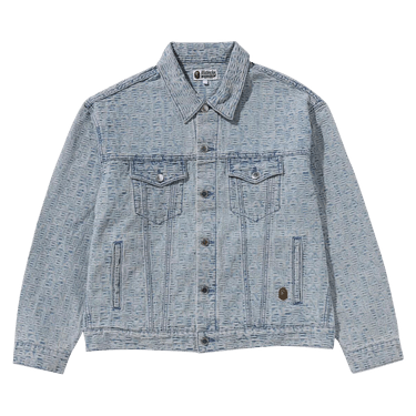 BAPE Lux Sport Pattern Jacquard Denim Trucker Jacket 'Light Indigo'