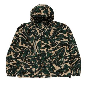 BAPE Marbling Camo Bathing Ape Logo Nylon Hooded Jacket 'Green'