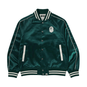 BAPE A Bathing Ape Nylon Varsity Jacket 'Green'