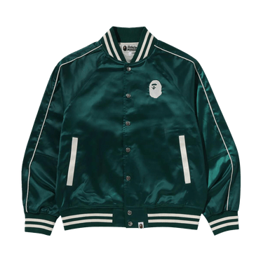 BAPE A Bathing Ape Nylon Varsity Jacket 'Green'