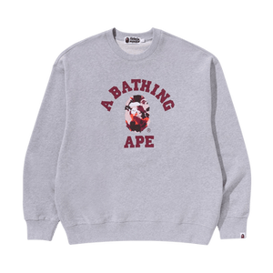 BAPE Map Camo College Relax Fit Crewneck Sweatshirt 'Grey'