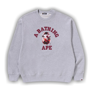 BAPE Map Camo College Relax Fit Crewneck Sweatshirt 'Grey'